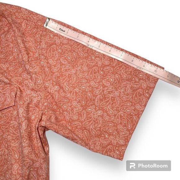 Ely Cattleman Western pearl snap shirt Orange size XL Spring Easter - Picture 5 of 7